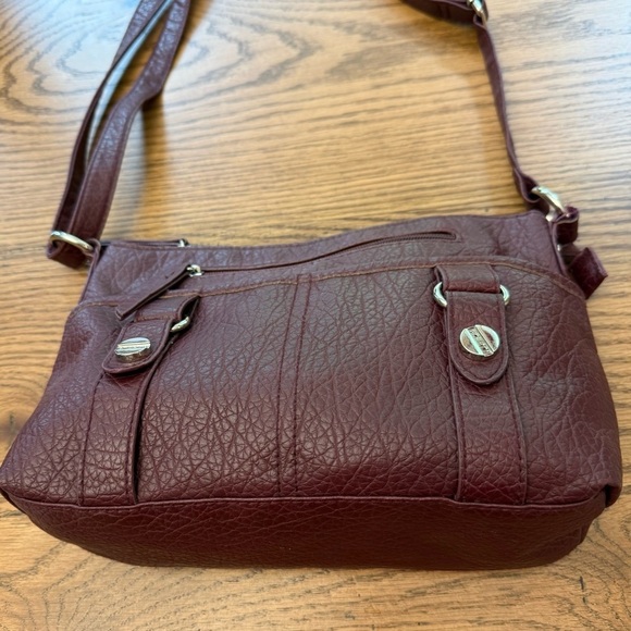 Rosetti Burgundy/Brown Faux Leather Purse/Shoulder Bag Preowned - Picture 2 of 11